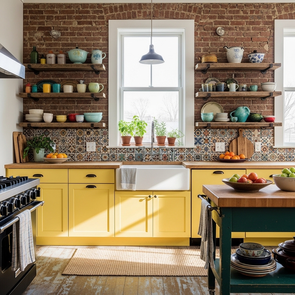 17 Bright Eclectic Kitchens That Make a Bold Statement 7 Rustic Sunshine in the Heart of the Kitchen