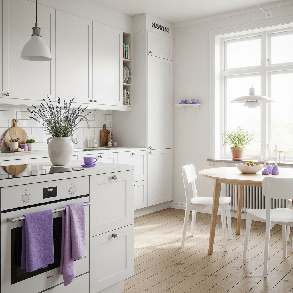 Scandinavian Kitchen With Lavender Touch