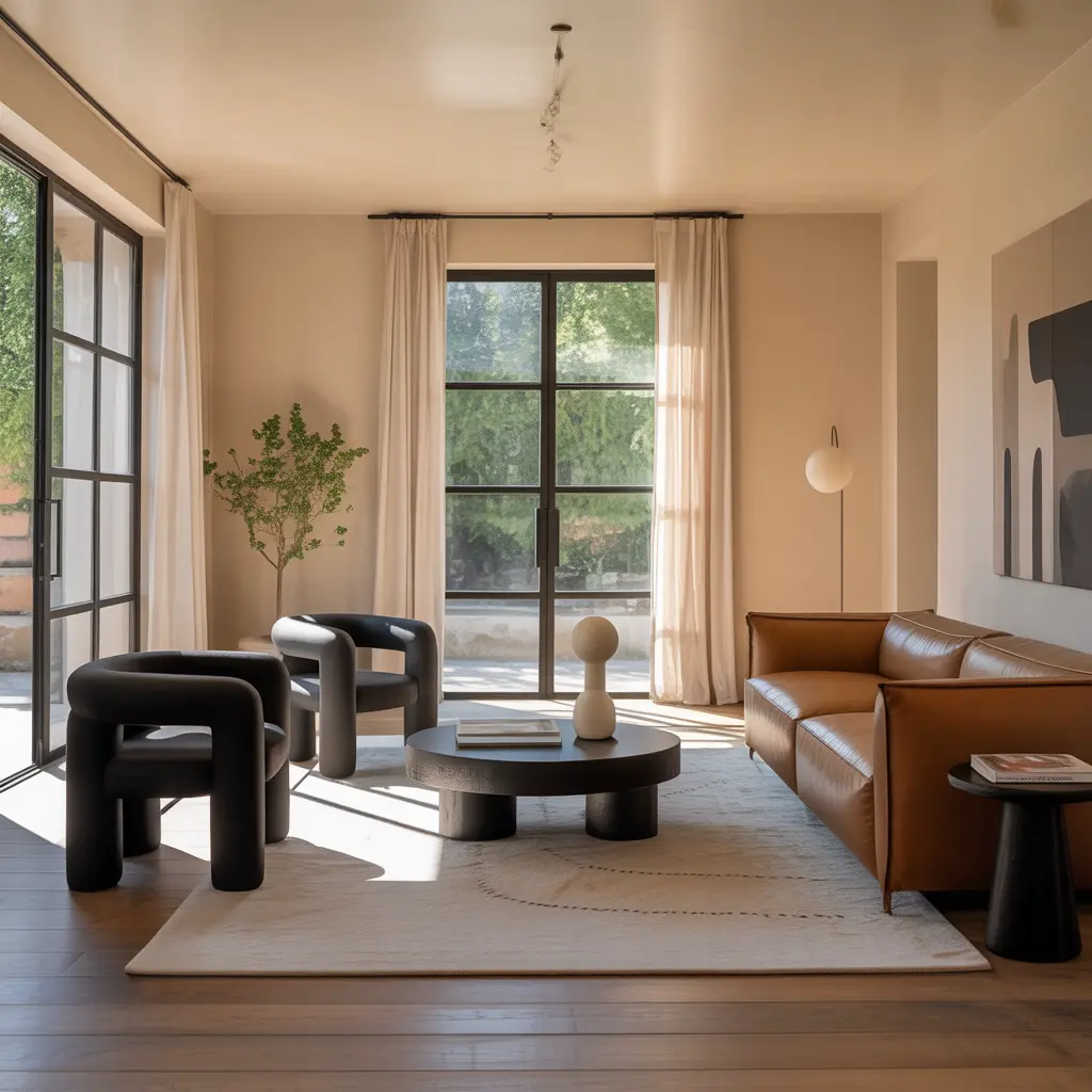 18 Black and Tan Living Room Ideas for Timeless, Sophisticated Comfort 12 Sculptural Black Side Chairs