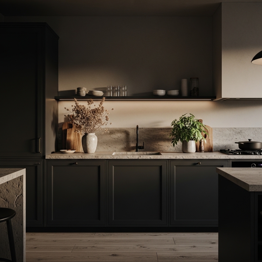 Top 20 Dark Academia Kitchen Ideas to Add Vintage Charm and Timeless Elegance 12 Showcase Nature-Inspired Decor