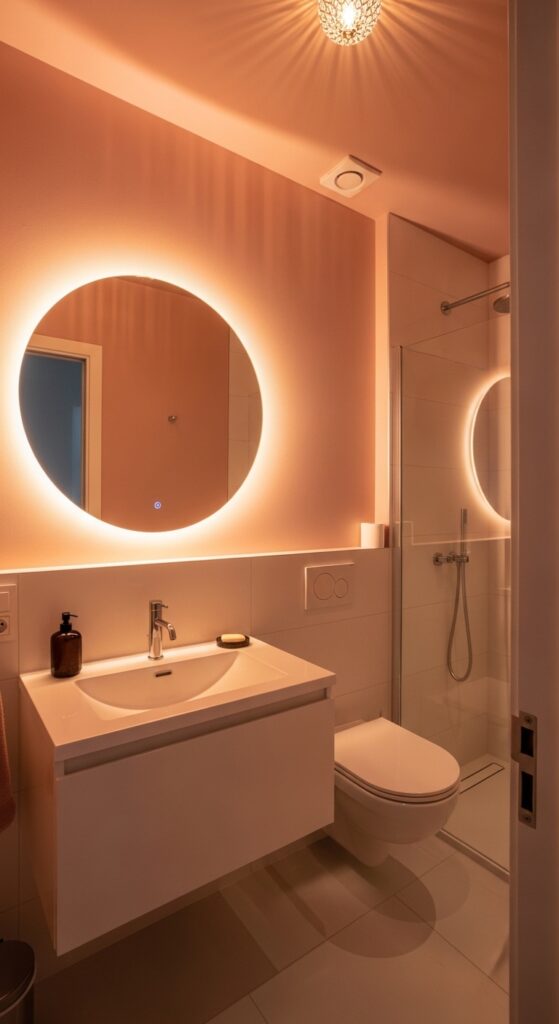 Small Bathroom with a Touch of Pink