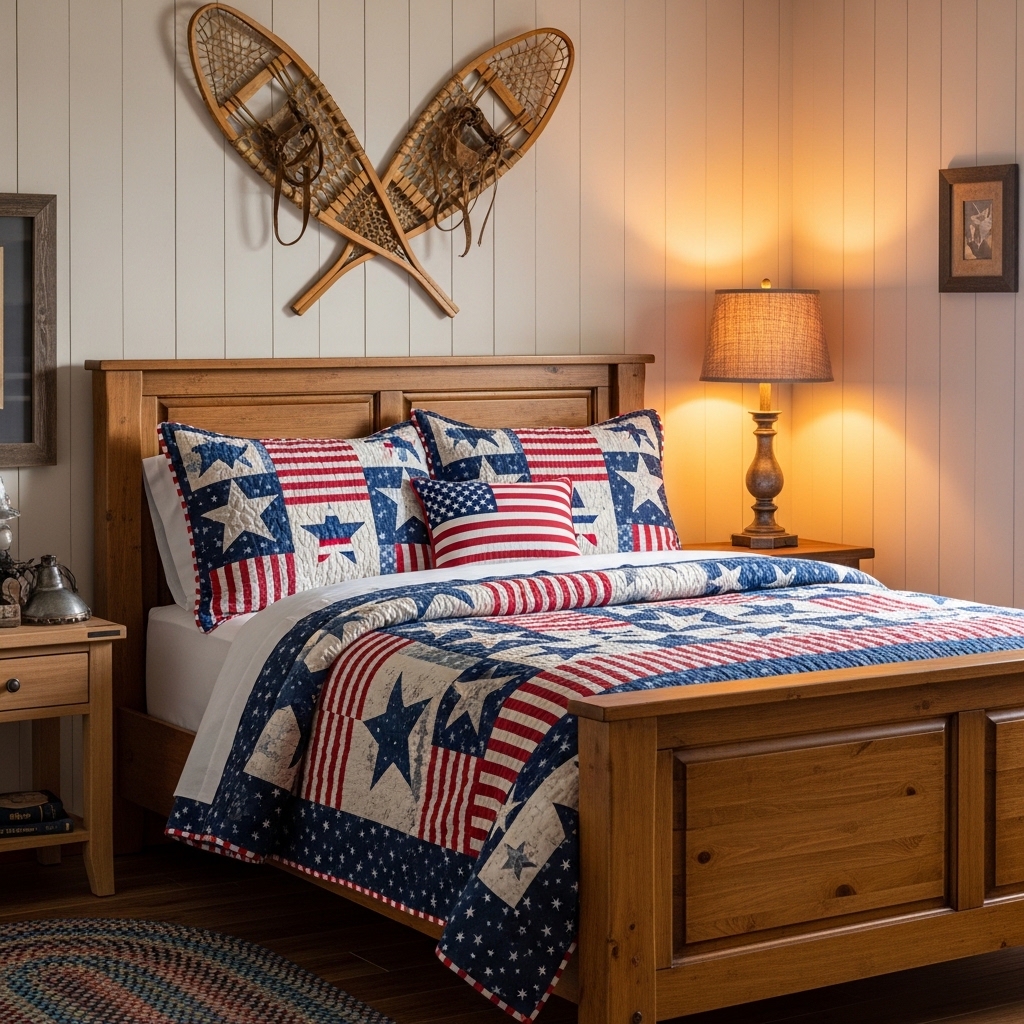 Classic Boys Bedroom Ideas That Never Go Out of Style 21 Snowshoes With Patriotic Bedding