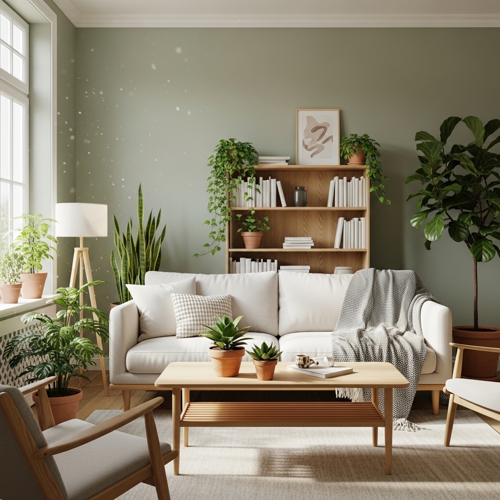24 Stunning Living Room Paint Color Ideas That Pair Perfectly with Off White Furniture! 2 Soft Sage Green