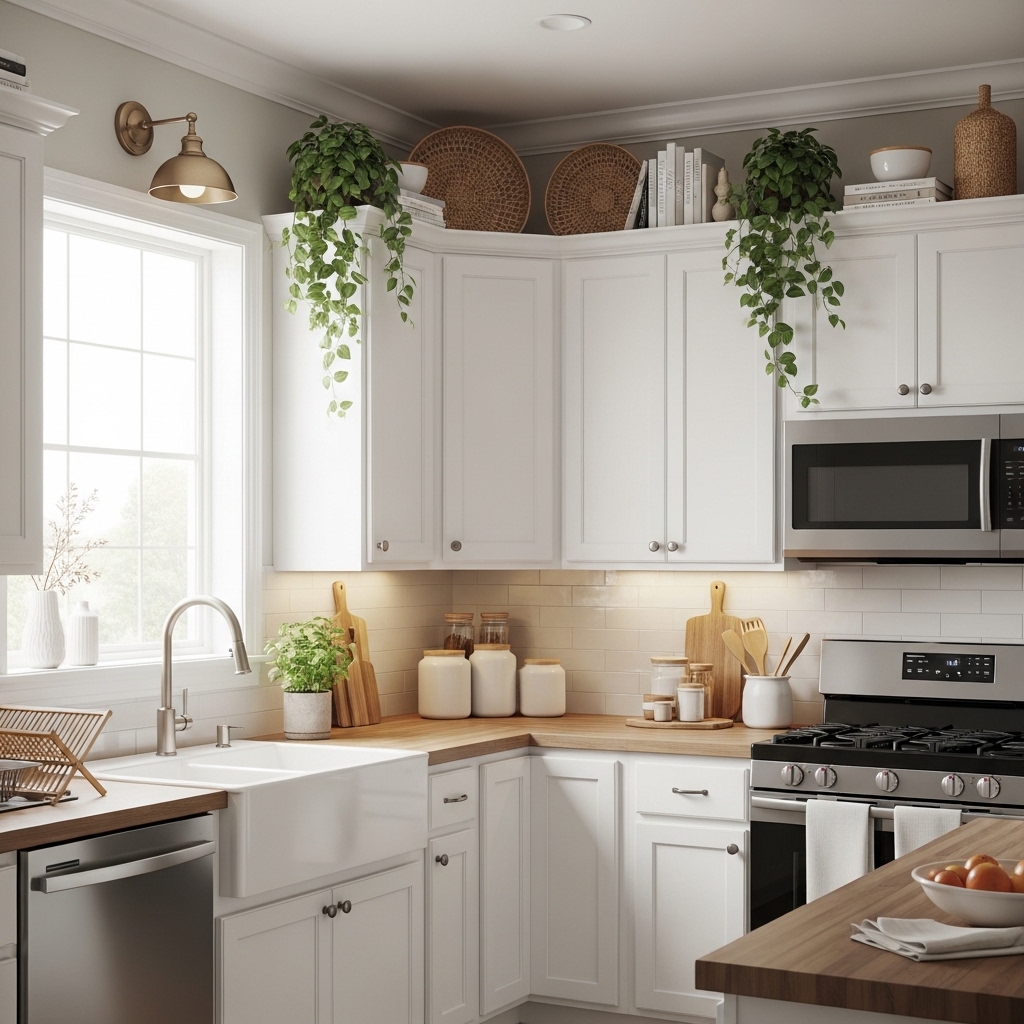 Style the Awkward Space Above Your Cabinets