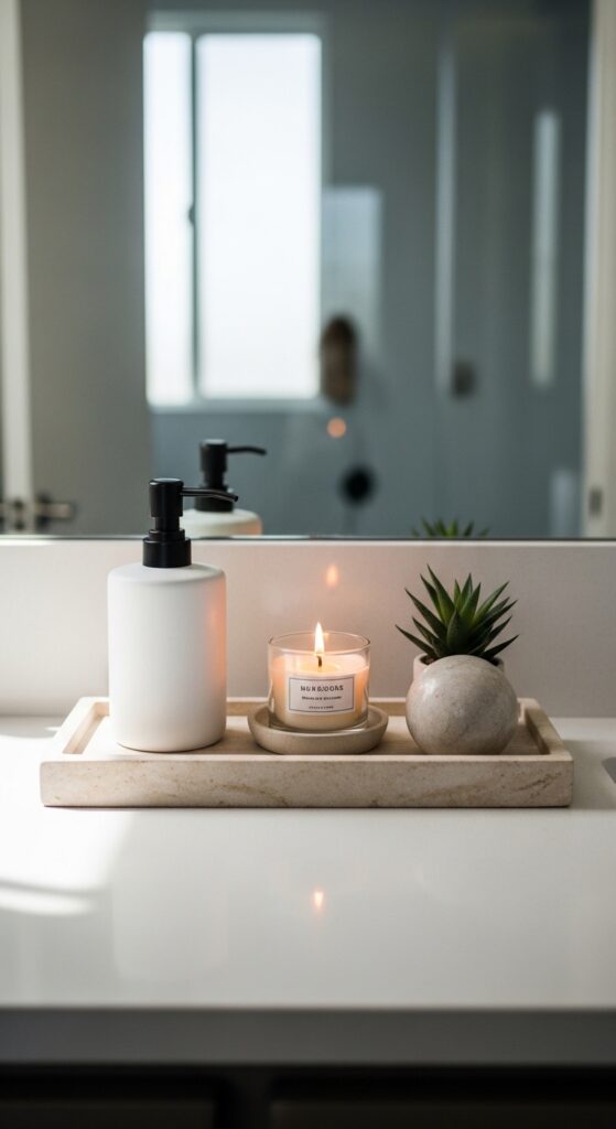13+ Budget-Friendly Ideas for a Stunning Bathroom Makeover 11 Style the Countertop With Purpose