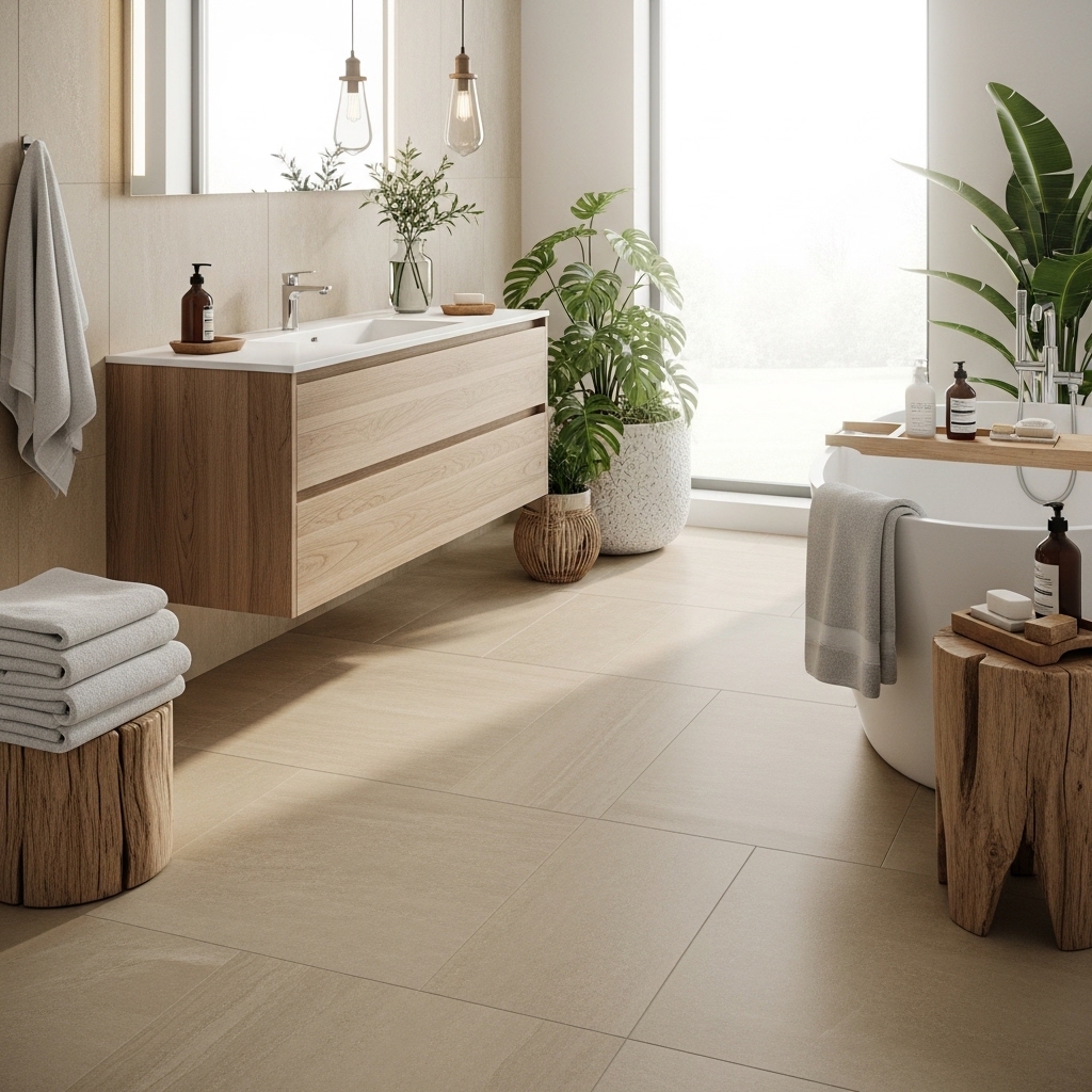 10 Stunning Bathroom Floor Tile Ideas You’ll Love 2 Subtle Earth Tones