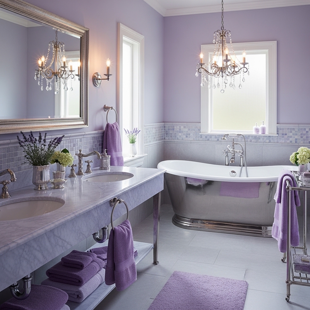 29 Enchanting Girly Bathroom Decor Ideas for a Whimsical Touch 10 Sweet Lavender Luxe