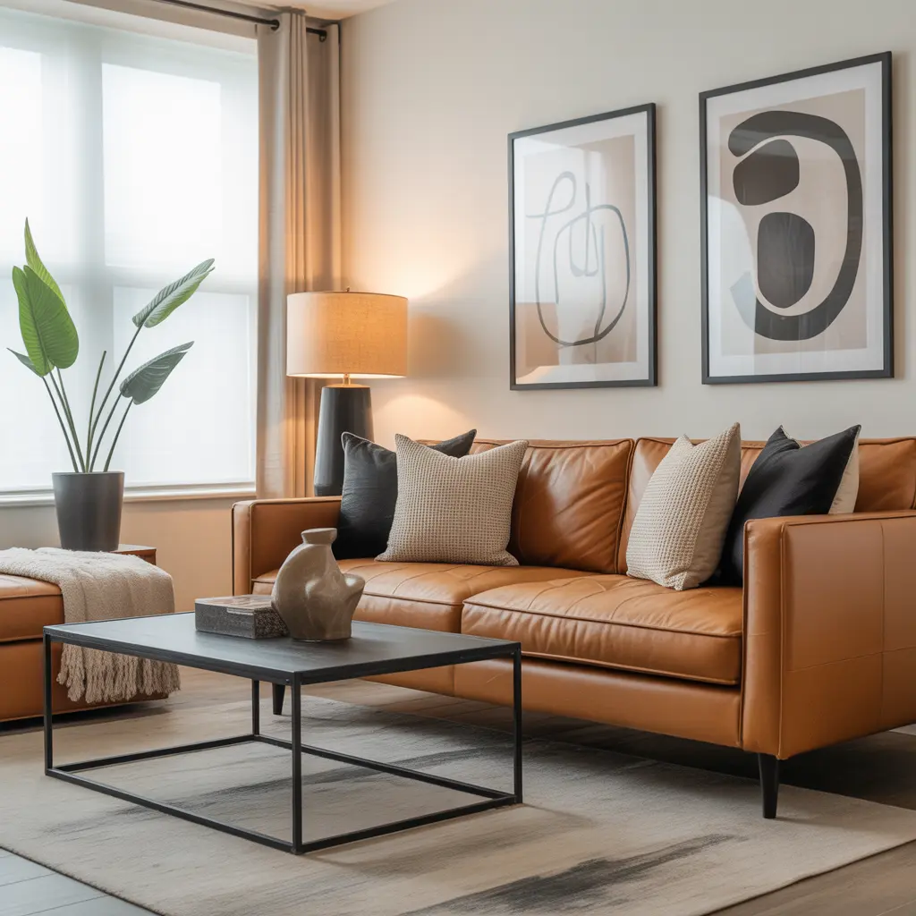 18 Black and Tan Living Room Ideas for Timeless, Sophisticated Comfort 3 Tan Sofa with Black Accents