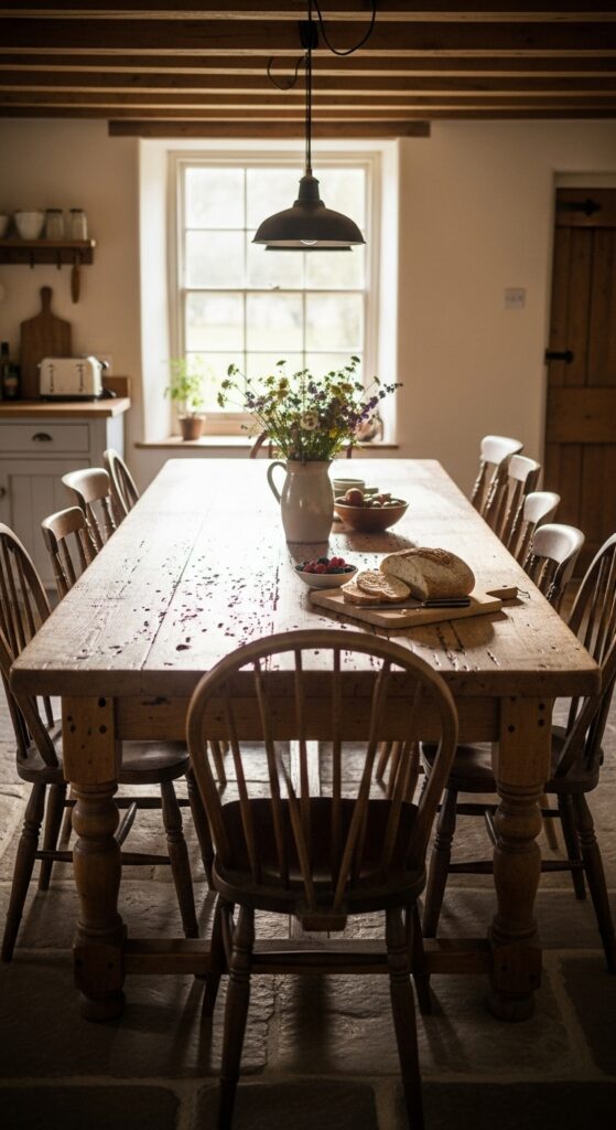 French Country Kitchen Decor: 21 Lived-In Cozy Looks 2 The Soul of the Farmhouse Table