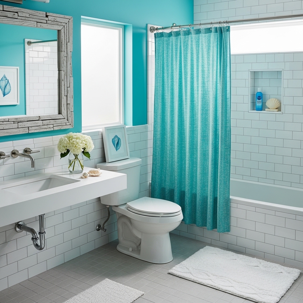 29 Enchanting Girly Bathroom Decor Ideas for a Whimsical Touch 23 Turquoise Temptation