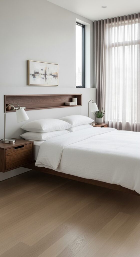 How to Design Hotel Style Bedroom Decor That Feels Luxury? 14 Use Minimalist Nightstands and Storage