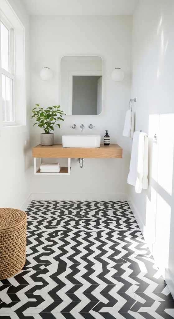 13+ Budget-Friendly Ideas for a Stunning Bathroom Makeover 4 Use Peel and Stick Tiles for Instant Style