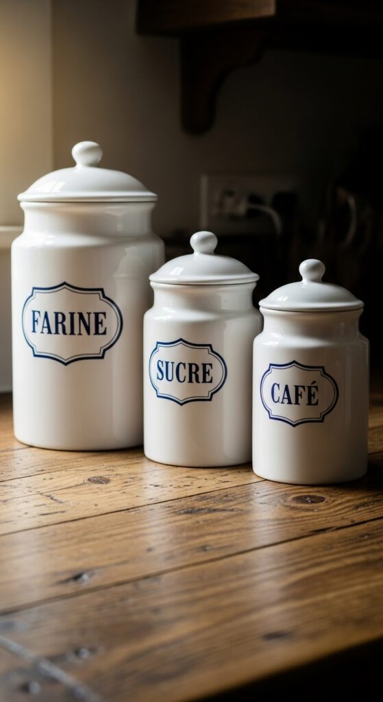French Country Kitchen Decor: 21 Lived-In Cozy Looks 19 Vintage Ceramic Canister Sets