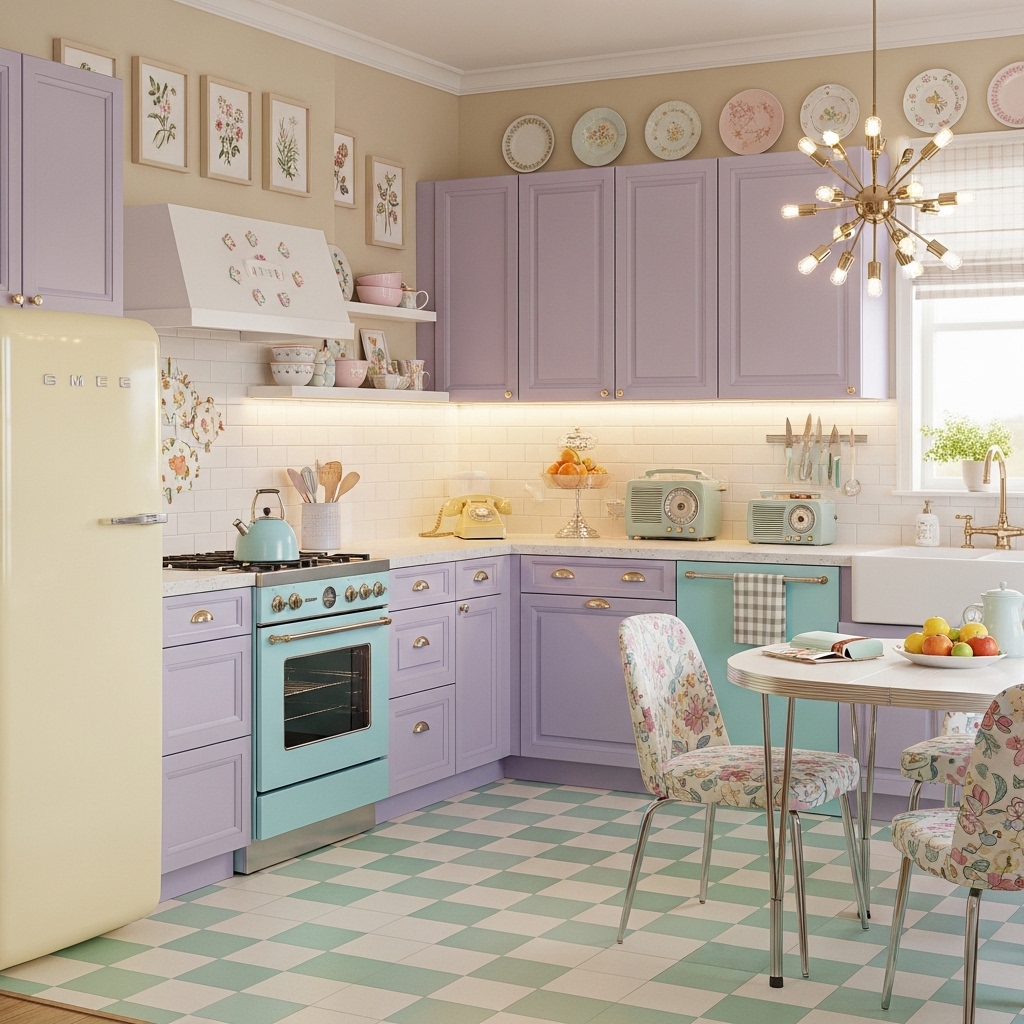 Vintage-Inspired Lavender Kitchen Makeover
