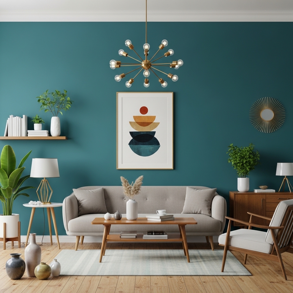 24 Stunning Living Room Paint Color Ideas That Pair Perfectly with Off White Furniture! 22 VintageTeal