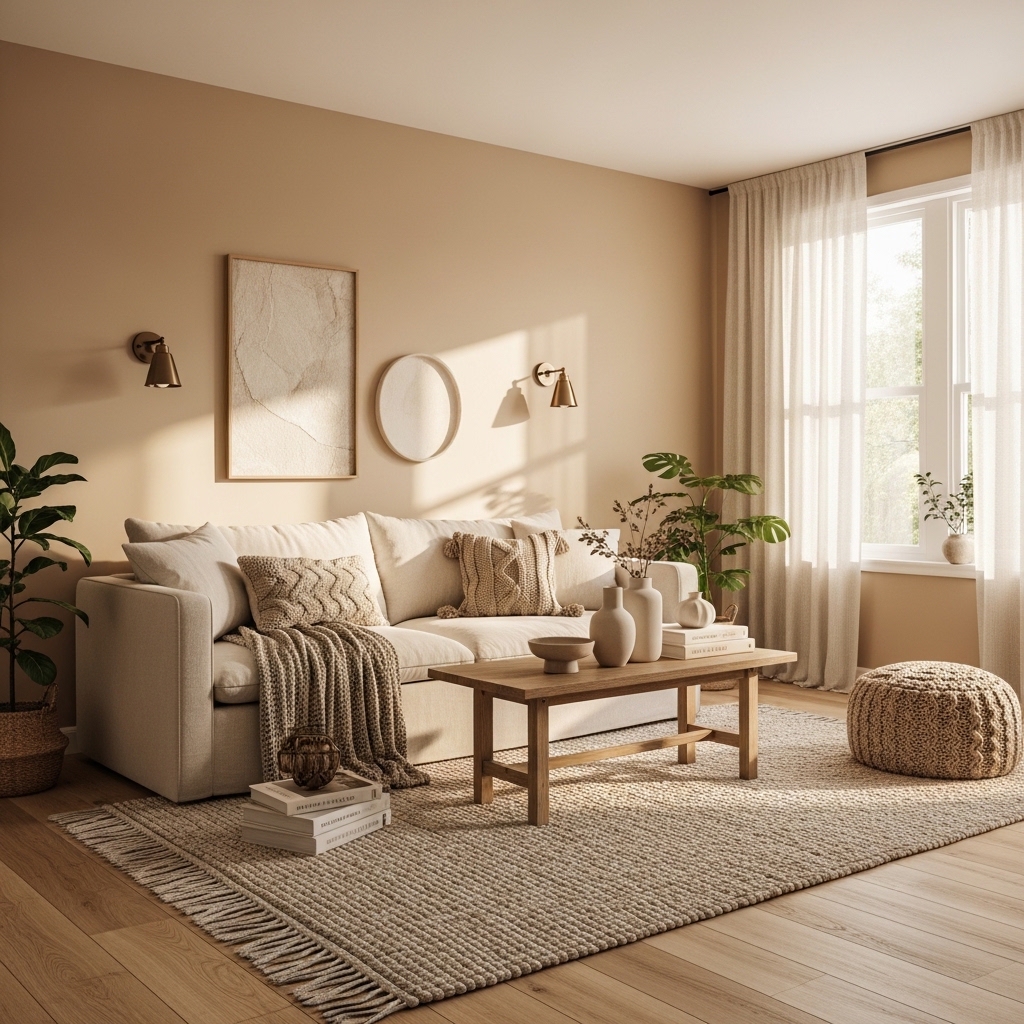 24 Stunning Living Room Paint Color Ideas That Pair Perfectly with Off White Furniture! 9 Warm Beige