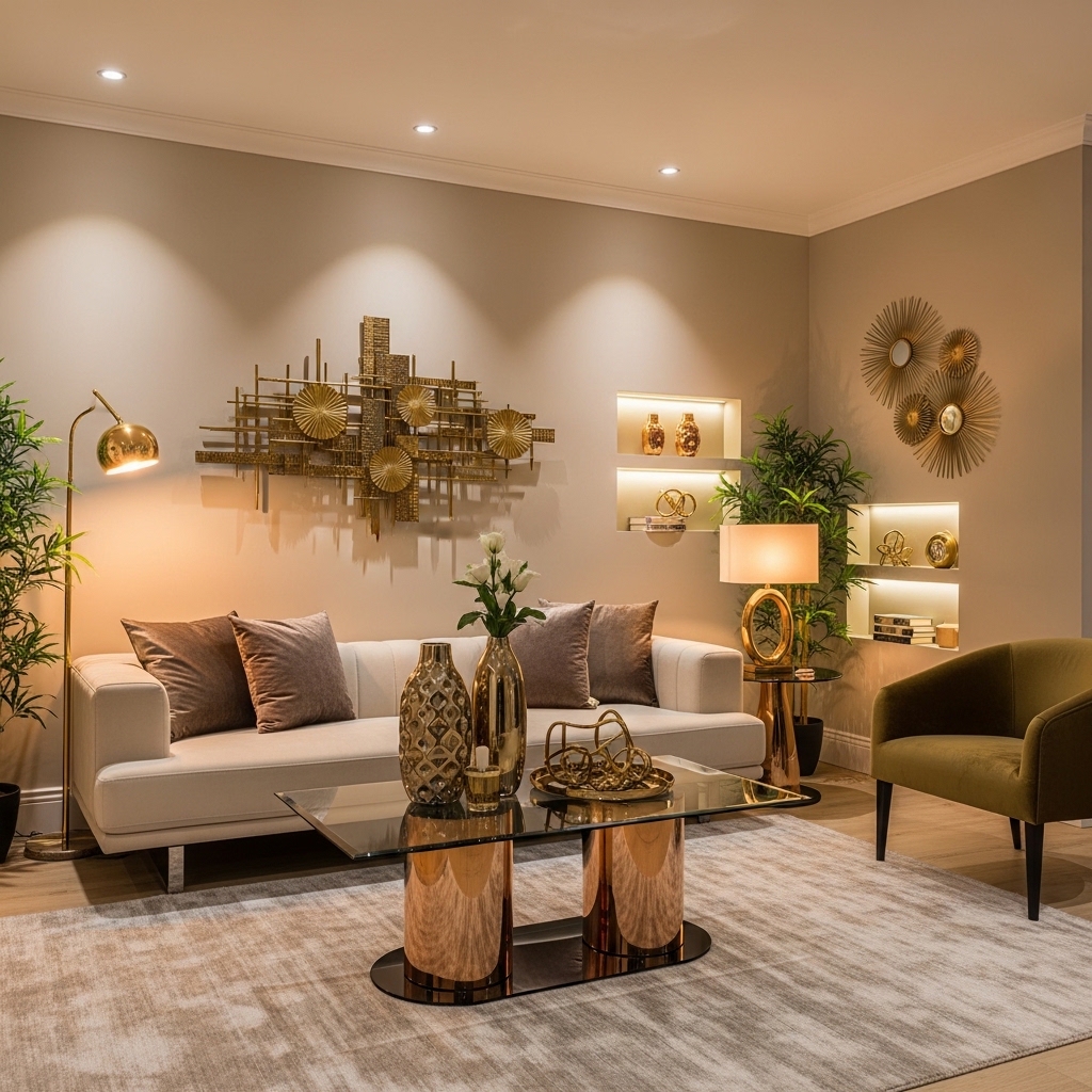 14 Modern Contemporary Living Room Ideas to Add Personality 14 Warmth and Metallic Accents