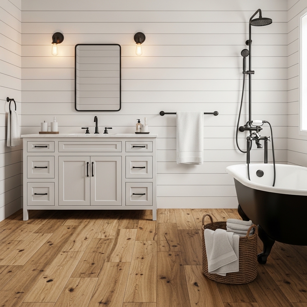 10 Stunning Bathroom Floor Tile Ideas You’ll Love 7 Wood Look Porcelain Tiles