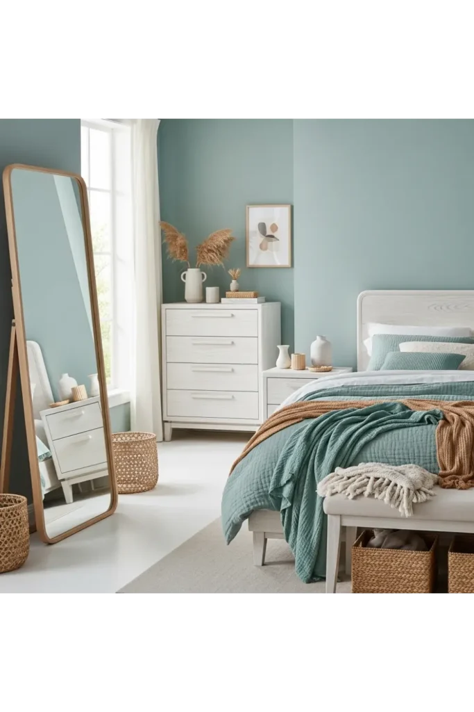 21 Boho Coastal Bedroom Ideas That Capture the Spirit of Coastal Bohemia 6 Seafoam Whisper